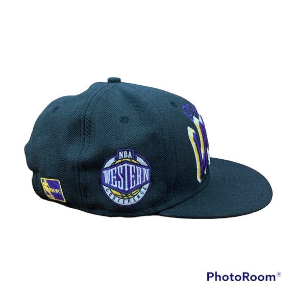 New Era 9Fifty Hardwood Classics Los Angeles Lakers Strapback Flat bill Hat - Picture 2 of 11